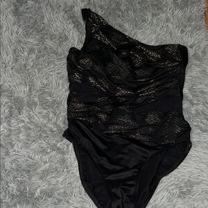 Miraclesuit Black One-Shoulder Swim One Piece